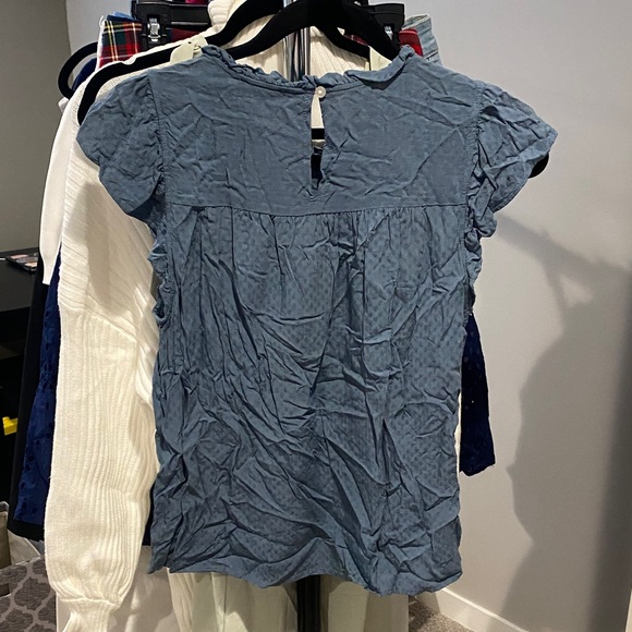 LOFT Blue Ruffle Blouse - Picture 3 of 3